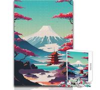 Puzzle per adolescenti 1000 Santuario giapponese con paesaggio, gioco di sfida unico, sfida difficile, regali di compleanno, dimensioni 38x52cm