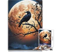Puzzle per adolescenti 1000 sguardi di corvo alla luna Gioco pratico per ammazzare il tempo in casa Regali di Babbo Natale segreto (dimensioni 38x52cm)