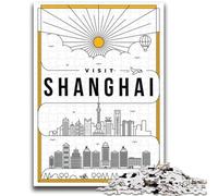 Puzzle per adolescenti 1000 Shanghai Cina Gioco educativo Sfida Giocattolo Decorazione da parete Regali unici per compleanno e Natale (dimensioni 50x75cm)