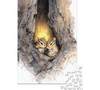 Puzzle Per Adolescenti 1000 Squirrel Tree Hollow Puzzle Per Adulti Giochi Per Famiglie Assemblaggio Di Modelli Aiuta L'esercizio Del Cervello 52x38cm/1000pcs