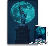 Puzzle per adolescenti 1000 Statua della Libertà Luna Divertente Tranquillo Attività per il tempo libero Premium Bordo preciso Giocattolo artigianale Dimensioni 38x26cm