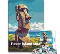 Puzzle per adolescenti 1000 statue Moai dell'Isola di Pasqua, ma un regalo di compleanno divertente e umoristico per i bambini dai 14 anni in su, 38x26cm