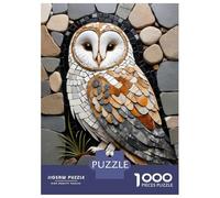 Puzzle Per Adolescenti 1000 Stone Mosaic Owl Art Puzzle Per Adulti Giochi Per Famiglie Assemblaggio Di Modelli Aiuta L'esercizio Del Cervello 52x38cm/1000pcs