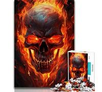 Puzzle per adolescenti 1000 teschi fatti di fuoco puzzle per adulti antistress vacanze ammazzare il tempo interazione genitore-figlio 38x26cm