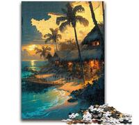 Puzzle per adolescenti 1000 Tramonto sulla spiaggia per età 14 anni e oltre Giochi per famiglie Gioco di Natale Regali per donne 50x75cm