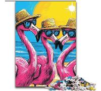 Puzzle per adolescenti 1000 tre fenicotteri, educativo e didattico, ideale come regalo per tutta la famiglia (dimensioni 50x75cm)