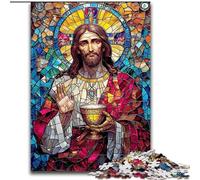 Puzzle per adolescenti 1000 vetrate di Gesù, allena il tuo cervello e le tue mani, regali di compleanno unici per bambini dai 14 anni in su (dimensioni 50x75cm)