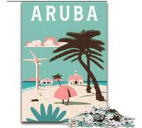 Puzzle per adolescenti 1000 viaggi sull'isola di Aruba, giocattoli educativi ideali come regalo per tutta la famiglia dai 14 anni in su, 26x38cm