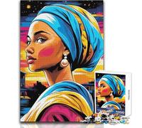 Puzzle per adolescenti 1000 visioni pop art della ragazza con l'orecchino di perla Gioco pratico per trascorrere il tempo in casa Regali di Babbo Natale segreto (dimensioni 50x75cm)