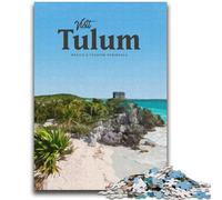 Puzzle per adolescenti 1000 Visita Tulum Gioco educativo Sfida Giocattolo Decorazione da parete Regali unici per compleanno e Natale (dimensioni 38x52cm)