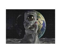 Puzzle Per Adolescenti 1000pcs(38x26cm) Astronaut on The Moon with Earth in Background Puzzle Per Adulti Gioco Per Famiglie Decorazione Perfetta Regali Di Natale E Compleanno 1000pcs(38x26cm)