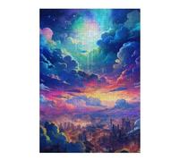 Puzzle Per Adolescenti 1000pcs(38x26cm) City Lights Under Rainbow Sky Puzzle Per Adulti Gioco Rompicapo Vacanza A Casa Passatempo Sfida Educativa 1000pcs(38x26cm)