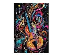 Puzzle Per Adolescenti 1000pcs(38x26cm) Colorful Abstract Violin Art Print-1 Puzzle Per Adulti, Gioco Rompicapo, Decorazione Perfetta, Interazione Genitore-figlio 1000pcs(38x26cm)
