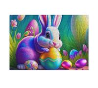 Puzzle Per Adolescenti 1000pcs(38x26cm) Colorful Easter Bunny with Eggs Puzzle Per Adulti Giocattoli Fai Da Te Sfida Difficile Regali Per Amici E Familiari 1000pcs(38x26cm)