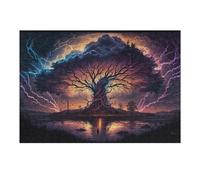Puzzle Per Adolescenti 1000pcs(38x26cm) Enchanted Stormscape with Ancient Tree Puzzle Per Adulti Giocattoli Fai Da Te Sfida Difficile Regali Per Amici E Familiari 1000pcs(38x26cm)