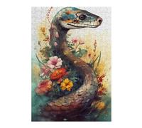 Puzzle Per Adolescenti 1000pcs(38x26cm) Floral Serpent Art Print Puzzle Per Adolescenti Gioco Rompicapo Difficile Aiuta L'esercizio Del Cervello 1000pcs(38x26cm)