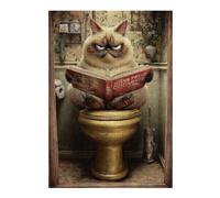 Puzzle Per Adolescenti 1000pcs(38x26cm) Grumpy Cat Reading Book on Toilet Puzzle Per Adulti Gioco Pratico Taglio Di Precisione Regali Unici Per Compleanni E Occasioni Speciali 1000pcs(38x26cm)