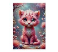 Puzzle Per Adolescenti 1000pcs(38x26cm) Magical Pink Kitten Fantasy Puzzle Per Adulti Gioco Rompicapo Corsa Di Velocità Gioco Impegnativo Regali 1000pcs(38x26cm)