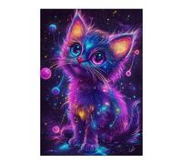 Puzzle Per Adolescenti 1000pcs(38x26cm) Neon Galaxy Kitten Puzzle Per Adulti Gioco Pratico Analisi E Logica Interazione Genitore-figlio 1000pcs(38x26cm)