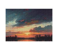 Puzzle Per Adolescenti 1000pcs(38x26cm) Orange Sunset Puzzle Per Adulti Gioco Pratico Vacanza A Casa Passatempo Compleanno E Regali Unici 1000pcs(38x26cm)