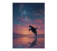 Puzzle Per Adolescenti 1000pcs(38x26cm) Orca Breaching at Sunset Under Stars Puzzle Per Adulti Giocattoli Antistress Analisi E Logica Regali Per La Riduzione Dello Stress 1000pcs(38x26cm)