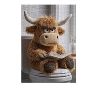 Puzzle Per Adolescenti 1000pcs(38x26cm) Puzzle Grumpy Highland Cow Reading on Toilet Puzzle Per Adulti Giochi Rilassanti Analisi E Logica Aiutano L'esercizio Del Cervello 1000pcs(38x26cm)