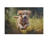 Puzzle Per Adolescenti 1000pcs(38x26cm) Puzzle Labrador Retriever Puppy Running Through Grass Puzzle Per Adulti Giochi Rilassanti Analisi E Logica Aiutano L'esercizio Del Cervello 1000pcs(38x26cm)