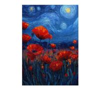 Puzzle Per Adolescenti 1000pcs(38x26cm)S Starry Night Poppies Canvas Print -2 Puzzle Per Adulti Giocattolo Decorazione Da Parete Regali Per Donne Regali Unici Per Compleanno E Natale 1000pcs(38x26cm)S