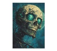 Puzzle Per Adolescenti 1000pcs(38x26cm) Spooky Skull with Glowing Eyes Puzzle Fai Da Te Per Adulti Giocattoli Sfida Difficile Regali Unici Di Compleanno E Natale 1000pcs(38x26cm)