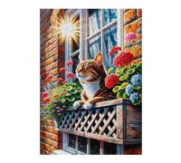 Puzzle Per Adolescenti 1000pcs(38x26cm) Sunlit Window Cat Puzzle Per Adulti Gioco Rompicapo Corsa Di Velocità Gioco Impegnativo Regali 1000pcs(38x26cm)