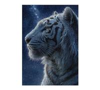 Puzzle Per Adolescenti 1000pcs(38x26cm) White Tiger Portrait Under Starry Sky Puzzle Per Adolescenti Gioco Pratico Decorazione Per La Casa Ottimo Regalo Per I Giocatori 1000pcs(38x26cm)
