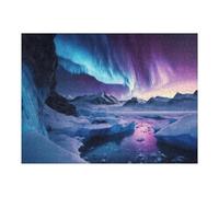 Puzzle Per Adolescenti 1000pcs(52x38cm) Blue Aurora Borealis Puzzle Per Adulti Gioco Pratico Regalo Per Donne Aiuta L'esercizio Del Cervello 1000pcs(52x38cm)