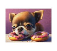 Puzzle Per Adolescenti 1000pcs(52x38cm) Chihuahua with Donuts Puzzle Per Adolescenti Giocattoli Antistress Regali Per Donne Interazione Genitore-figlio 1000pcs(52x38cm)