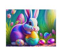Puzzle Per Adolescenti 1000pcs(52x38cm) Colorful Easter Bunny with Eggs Puzzle Per Adulti Giochi Per Famiglie Ma Divertenti E Umoristici Giochi Stimolanti Regali 1000pcs(52x38cm)