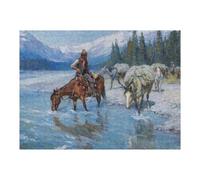 Puzzle Per Adolescenti 1000pcs(52x38cm) Cowboys Crossing The River Puzzle Per Adulti Gioco Pratico Regalo Per Donne Aiuta L'esercizio Del Cervello 1000pcs(52x38cm)