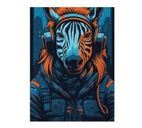 Puzzle Per Adolescenti 1000pcs(52x38cm) Cybernetic Zebra in Space Suit Puzzle Per Adolescenti Gioco Rompicapo Difficile Aiuta L'esercizio Del Cervello 1000pcs(52x38cm)