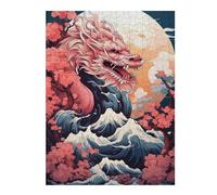 Puzzle Per Adolescenti 1000pcs(52x38cm) Dragon Wave with Cherry Blossoms Puzzle Per Adulti Giocattoli Fai Da Te Ma Divertenti E Umoristici Interazione Genitore-figlio 1000pcs(52x38cm)