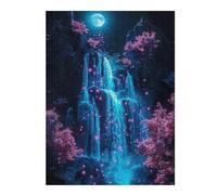 Puzzle Per Adolescenti 1000pcs(52x38cm) Enchanted Waterfall Night Scene Puzzle Per Adolescenti Gioco Rompicapo Difficile Aiuta L'esercizio Del Cervello 1000pcs(52x38cm)