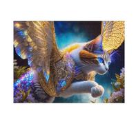Puzzle Per Adolescenti 1000pcs(52x38cm) Enchanted Winged Cat Fantasy Art Puzzle Per Adulti Gioco Per Famiglie Decorazione Perfetta Regali Di Natale E Compleanno 1000pcs(52x38cm)