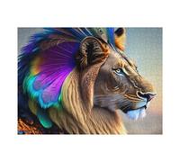 Puzzle Per Adolescenti 1000pcs(52x38cm) Fantasy Lion with Peacock Feathers Puzzle Per Adulti Gioco Pratico Vacanza A Casa Passatempo Compleanno E Regali Unici 1000pcs(52x38cm)