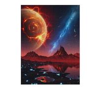 Puzzle Per Adolescenti 1000pcs(52x38cm) Fiery Planet Landscape with Nebula Puzzle Per Adulti Gioco Per Famiglie Migliora La Memoria Regali Unici Per Compleanno E Natale 1000pcs(52x38cm)