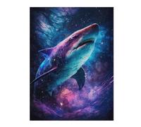 Puzzle Per Adolescenti 1000pcs(52x38cm) Galactic Shark Art Print Puzzle Giochi Per Famiglie Per Divertimento in Famiglia Regali Unici Di Compleanno E Natale 1000pcs(52x38cm)
