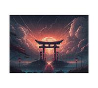 Puzzle Per Adolescenti 1000pcs(52x38cm) Japanese Torii Gate Sunset Puzzle Per Adulti Gioco Per Famiglie Decorazione Perfetta Regali Di Natale E Compleanno 1000pcs(52x38cm)