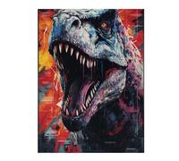 Puzzle Per Adolescenti 1000pcs(52x38cm) Jurassic Beast T-Rex Art Print Puzzle Per Adulti Gioco Rompicapo Taglio Di Precisione Divertimento A Casa Attività, 1000pcs(52x38cm)