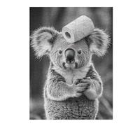 Puzzle Per Adolescenti 1000pcs(52x38cm) Koala with Toilet Paper Roll on Head Puzzle Per Adolescenti Gioco Rompicapo Regalo Decorativo Perfetto Per Amici E Familiari 1000pcs(52x38cm)