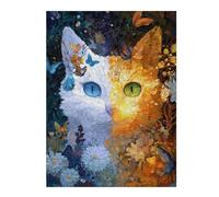 Puzzle Per Adolescenti 1000pcs(52x38cm) Magical Bi-Color Cat with Butterflies Puzzle Per Adulti Giochi Per Famiglie Ma Divertenti E Umoristici Ottimo Regalo Per I Giocatori 1000pcs(52x38cm)
