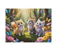 Puzzle Per Adolescenti 1000pcs(52x38cm) Magical Forest Kittens Puzzle Per Adulti Gioco Pratico Vacanza A Casa Passatempo Compleanno E Regali Unici 1000pcs(52x38cm)