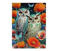 Puzzle Per Adolescenti 1000pcs(52x38cm) Magical Night Owls with Flowers Puzzle Per Adulti Gioco Rompicapo Decorazione Perfetta Gioco Stimolante Regali 1000pcs(52x38cm)