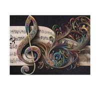 Puzzle Per Adolescenti 1000pcs(52x38cm) Musical Staff on Notepaper Puzzle Per Adulti Gioco Per Famiglie Migliora La Memoria Regali Unici Per Compleanno E Natale 1000pcs(52x38cm)