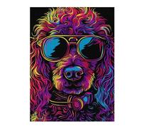 Puzzle Per Adolescenti 1000pcs(52x38cm) Neon Cool Dog Sunglasses Art Print Puzzle Per Adulti Gioco Pratico Ma Divertente E Umoristico Aiuta Ad Allenare Il Cervello 1000pcs(52x38cm)